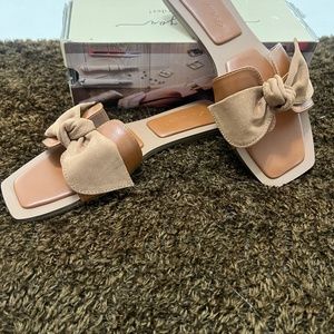 Sued and Vegan Leather Slides